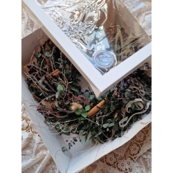 Wianek zimowy, świąteczny naturalny Stabilizowany Eukaliptus